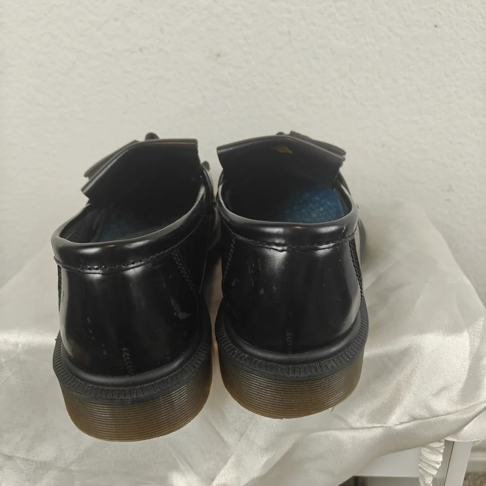 Dr. Martens Adrian Tassel Loafers Black Patent Leather Sz US 7M/8W Chunky Preppy